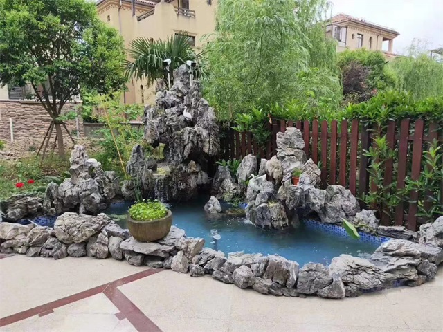 聊城庭院假山鱼池制作方法